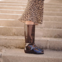 Peggy High Boots, glossy brown OUTLET